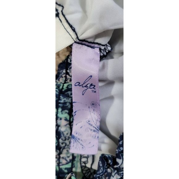 Alya Dress Mini Women's Small Blue & Teal 3/4 Bell Sleeve Boho - Picture 9 of 12